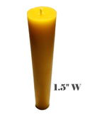 1.5" W beeswax candle 8" H