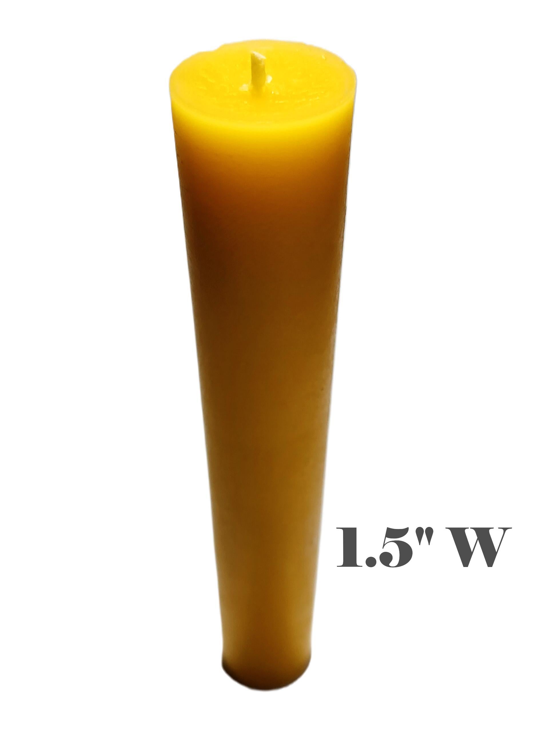 1.5" W beeswax candle 8" H