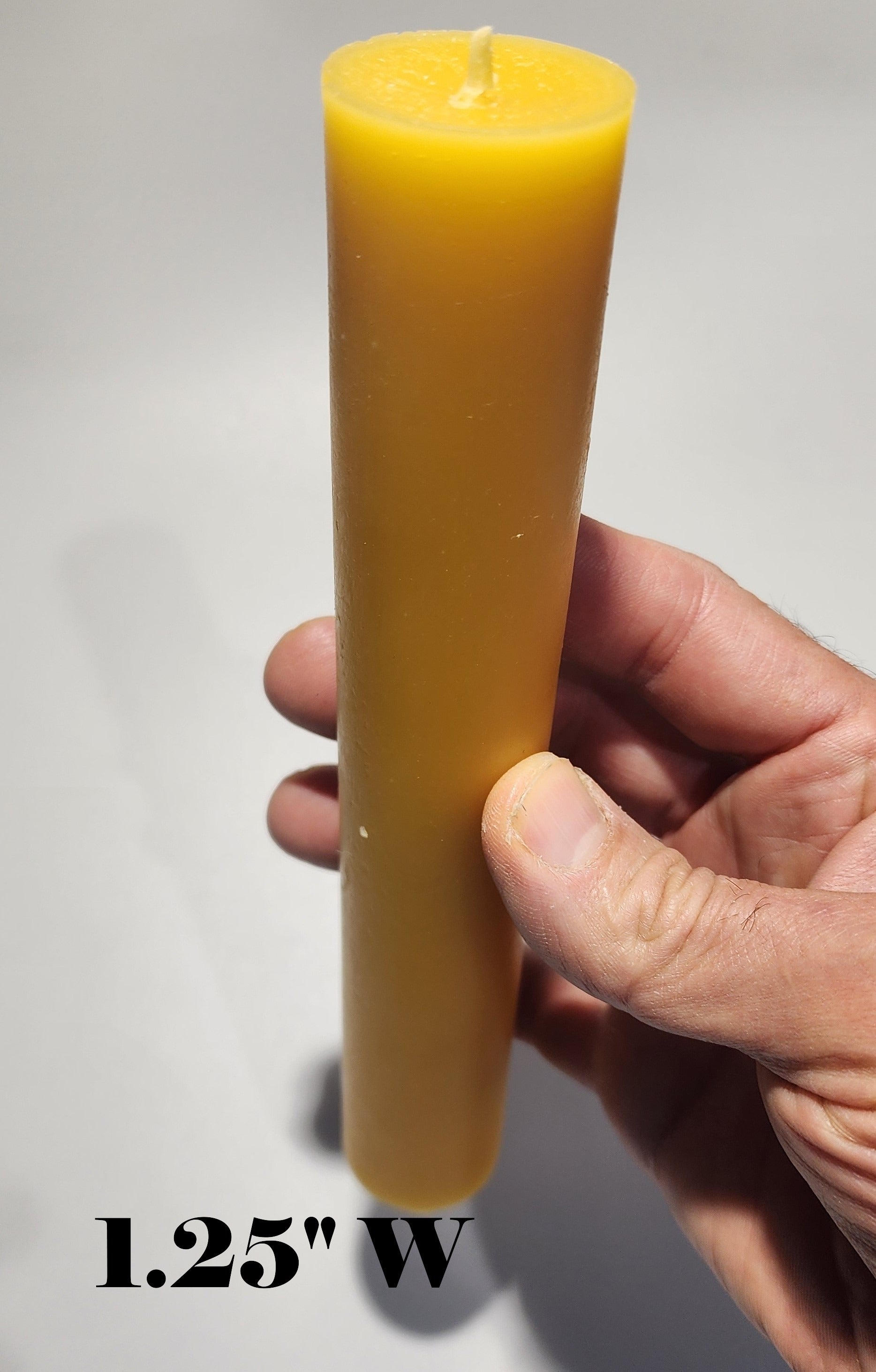 1.25" W beeswax candle 8" H