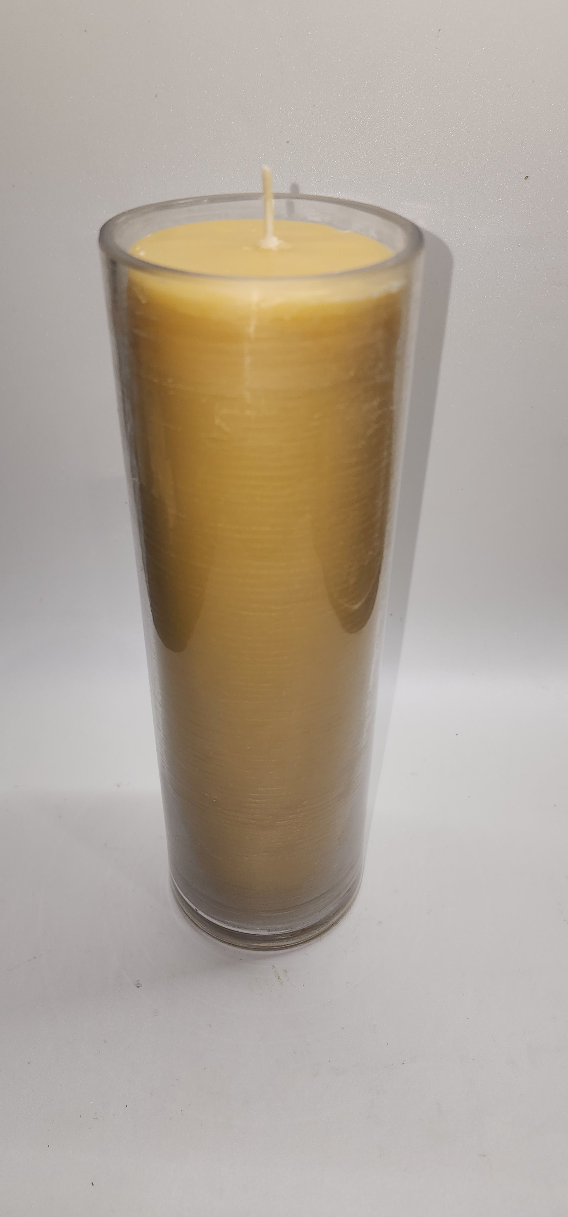 7 days (168 hours) Pure Beeswax Devotional candle in a Glass. 3" W x 10" H made in USA