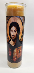 Jesus Christ Pantocrator Sinai Orthodox Icon for Christian gift Devotional Candle pure Beeswax 8 inch 100 Hour