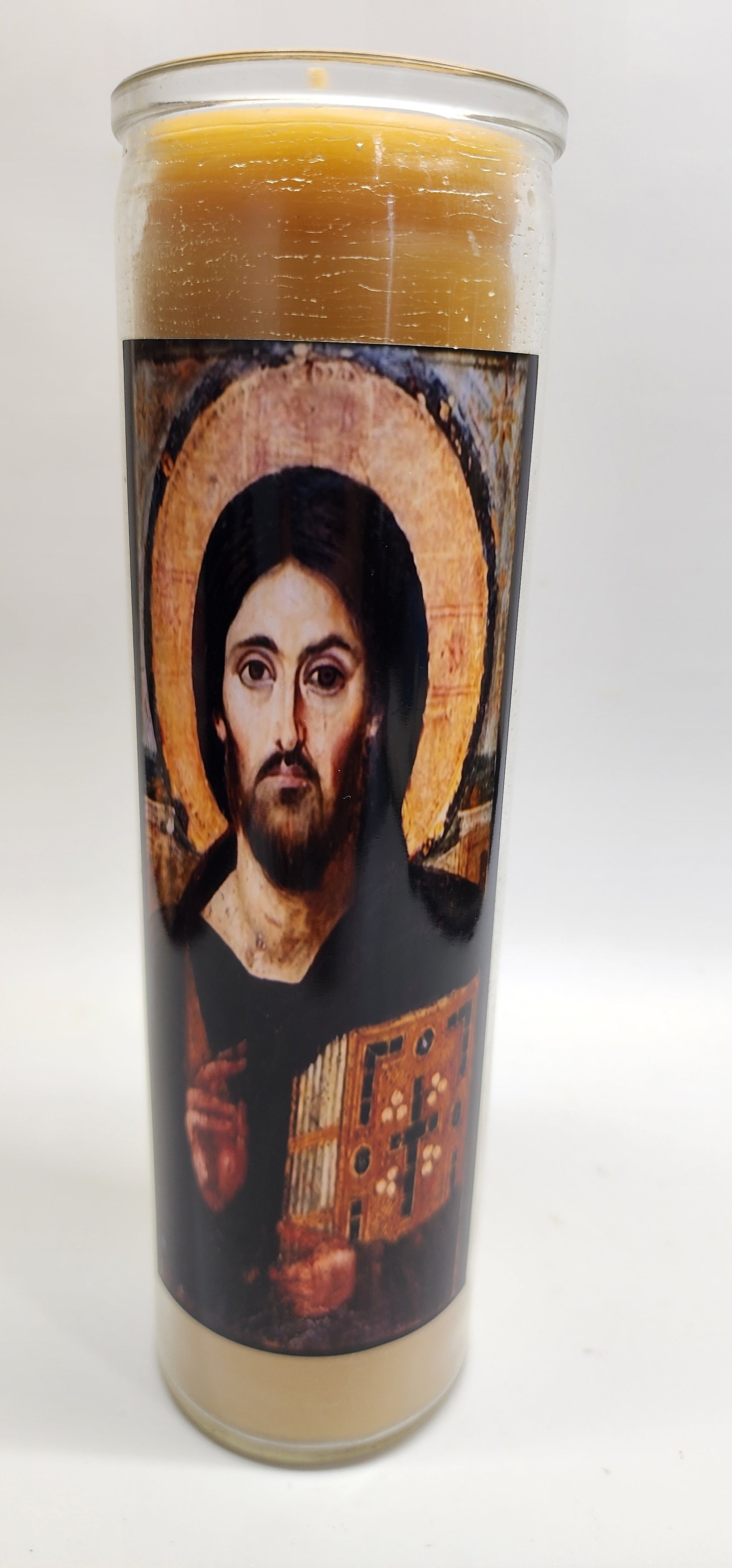 Jesus Christ Pantocrator Sinai Orthodox Icon for Christian gift Devotional Candle pure Beeswax 8 inch 100 Hour
