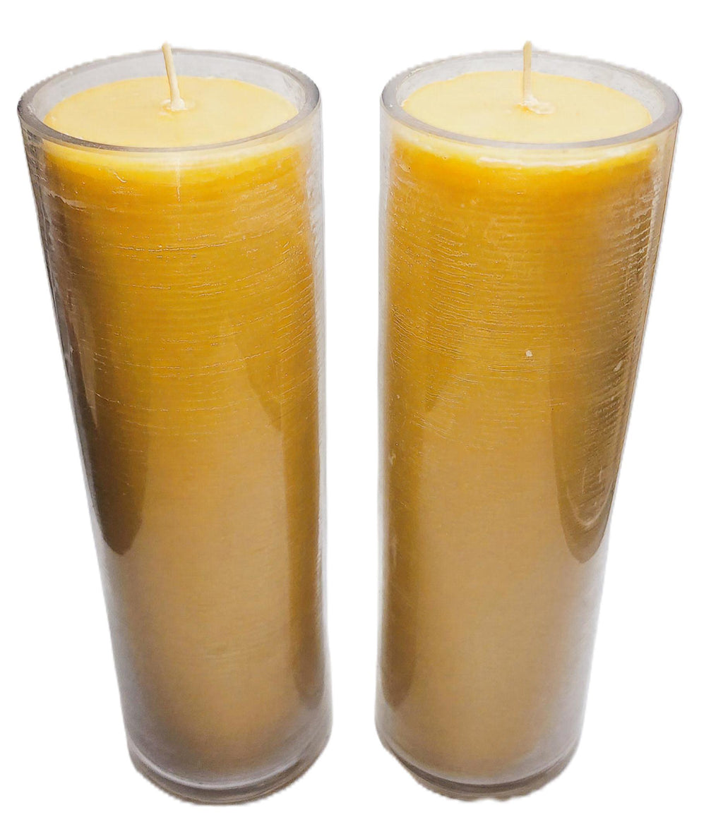 7 days (168 hours) Pure Beeswax Devotional candle in a Glass. 3" W x 10" H made in USA