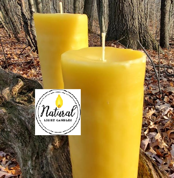 60 hours beeswax pillar 5" long x 2.3"