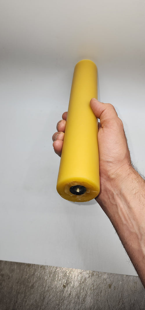 1.5" W beeswax candle 8" H