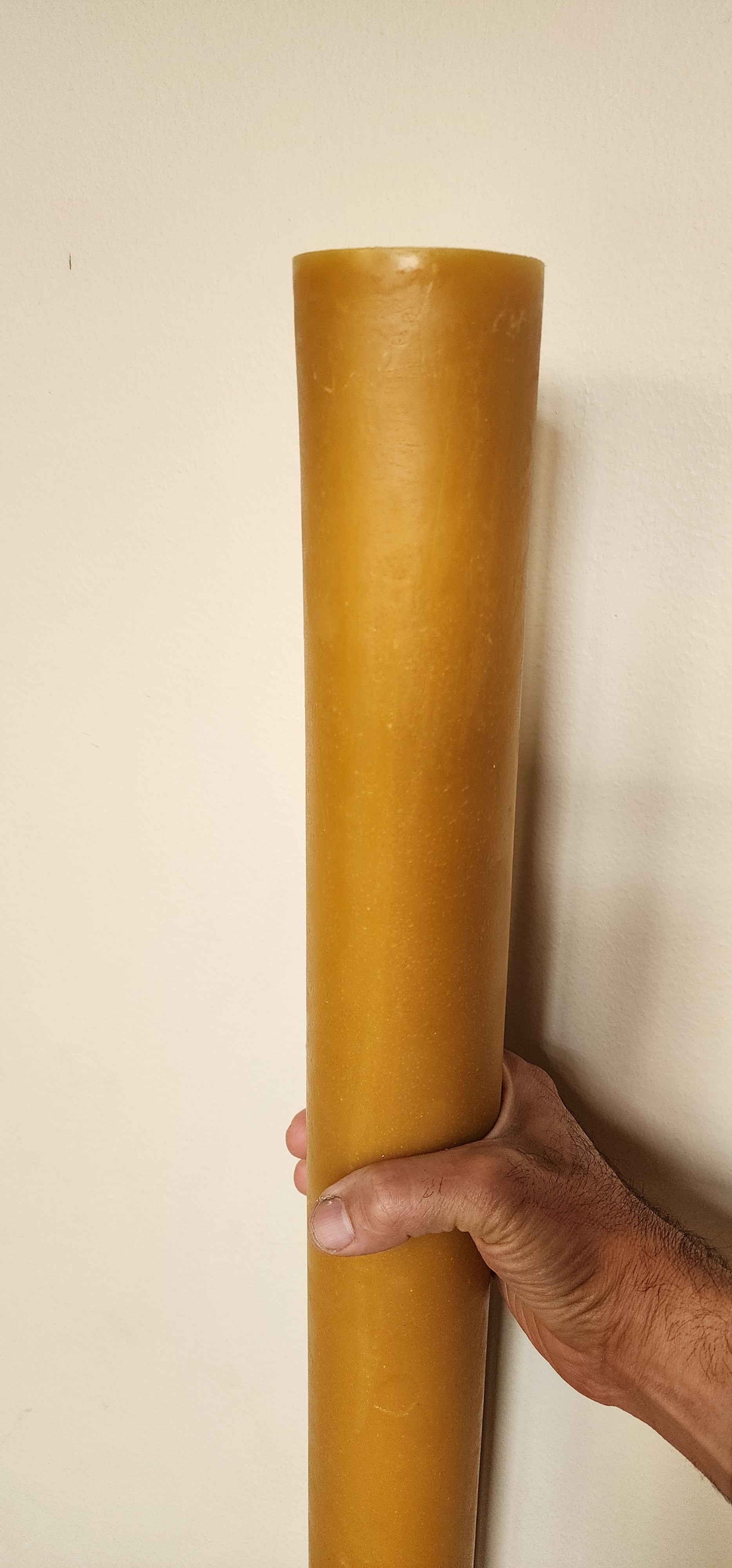 3" large diameter beeswax Paschal candle, Church Altar candle 12", 18", 24", 36" tall