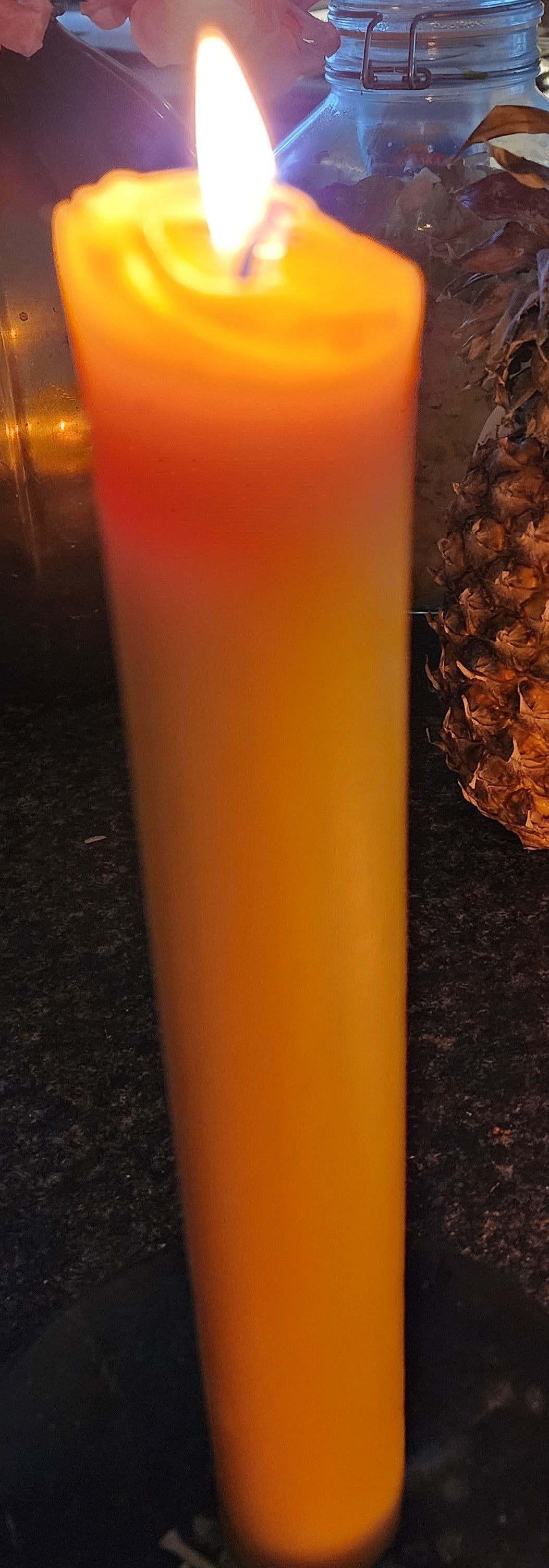 1.5" W beeswax candle 8" H