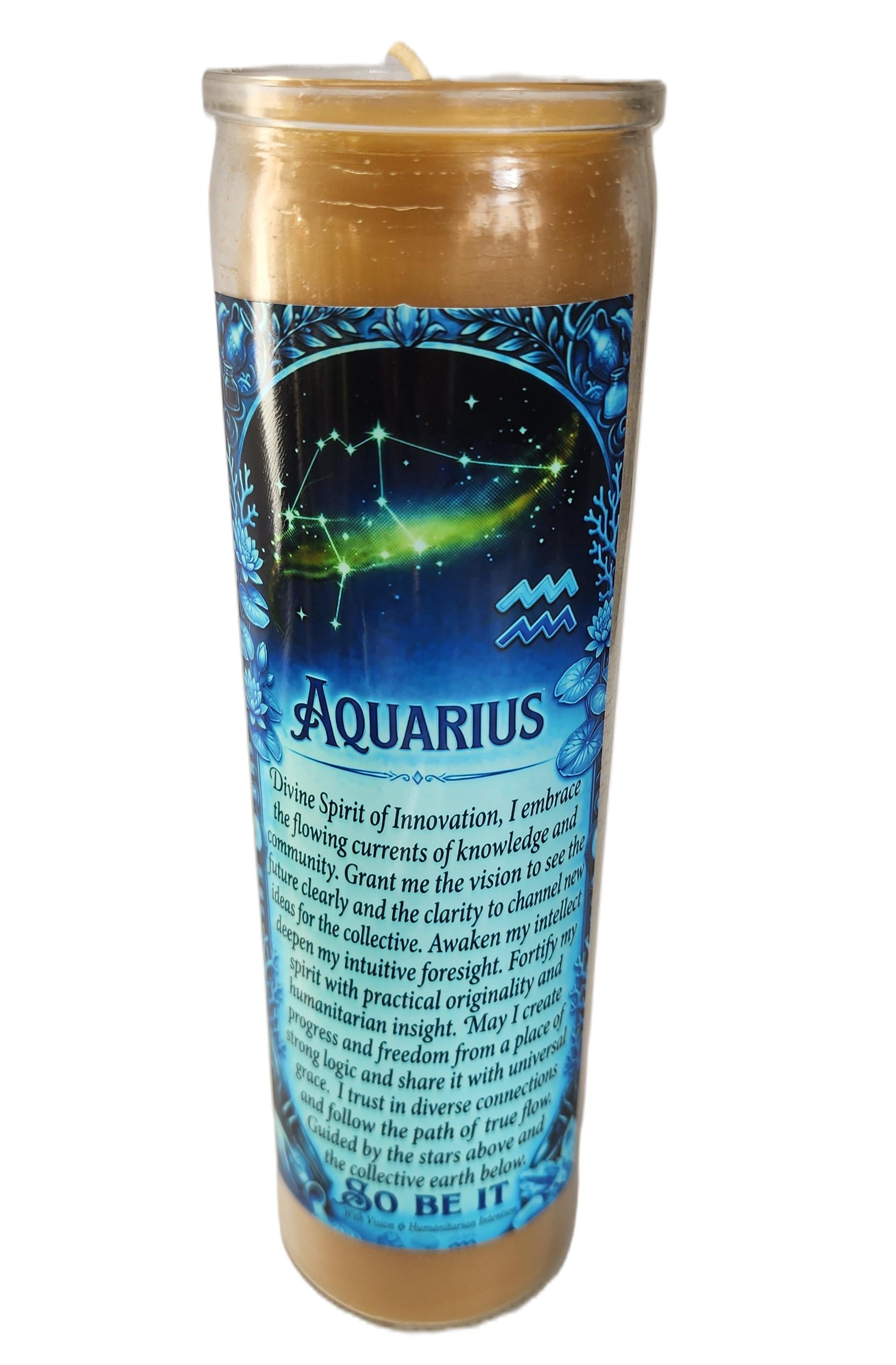 Zodiac Prayer Affirmation Candle • Spiritual Intentions Gift . Astrology Manifestation beeswax Candle. Spiritual Birth Sign Candle.