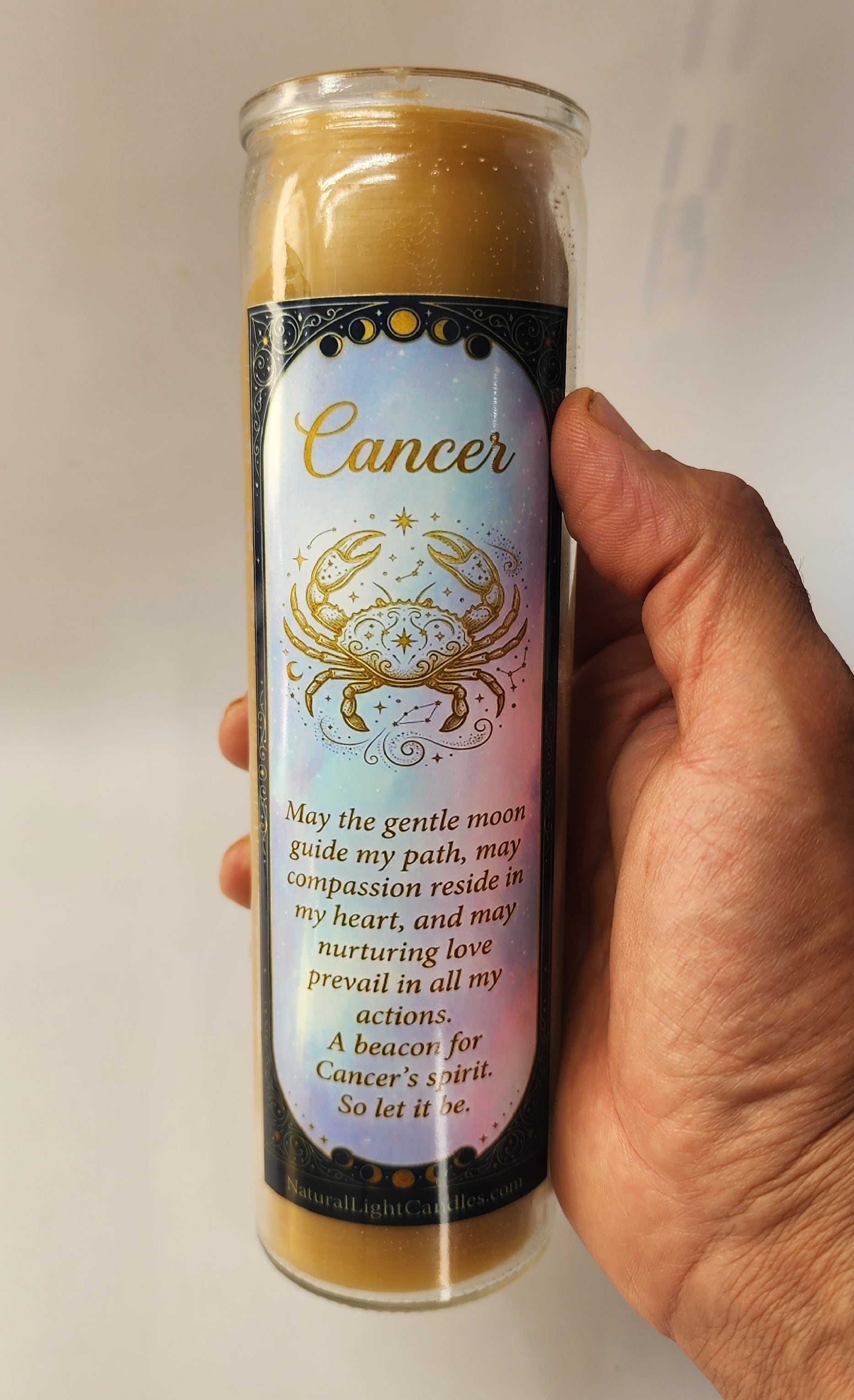 Zodiac Prayer Affirmation Candle • Spiritual Intentions Gift . Astrology Manifestation beeswax Candle. Spiritual Birth Sign Candle.