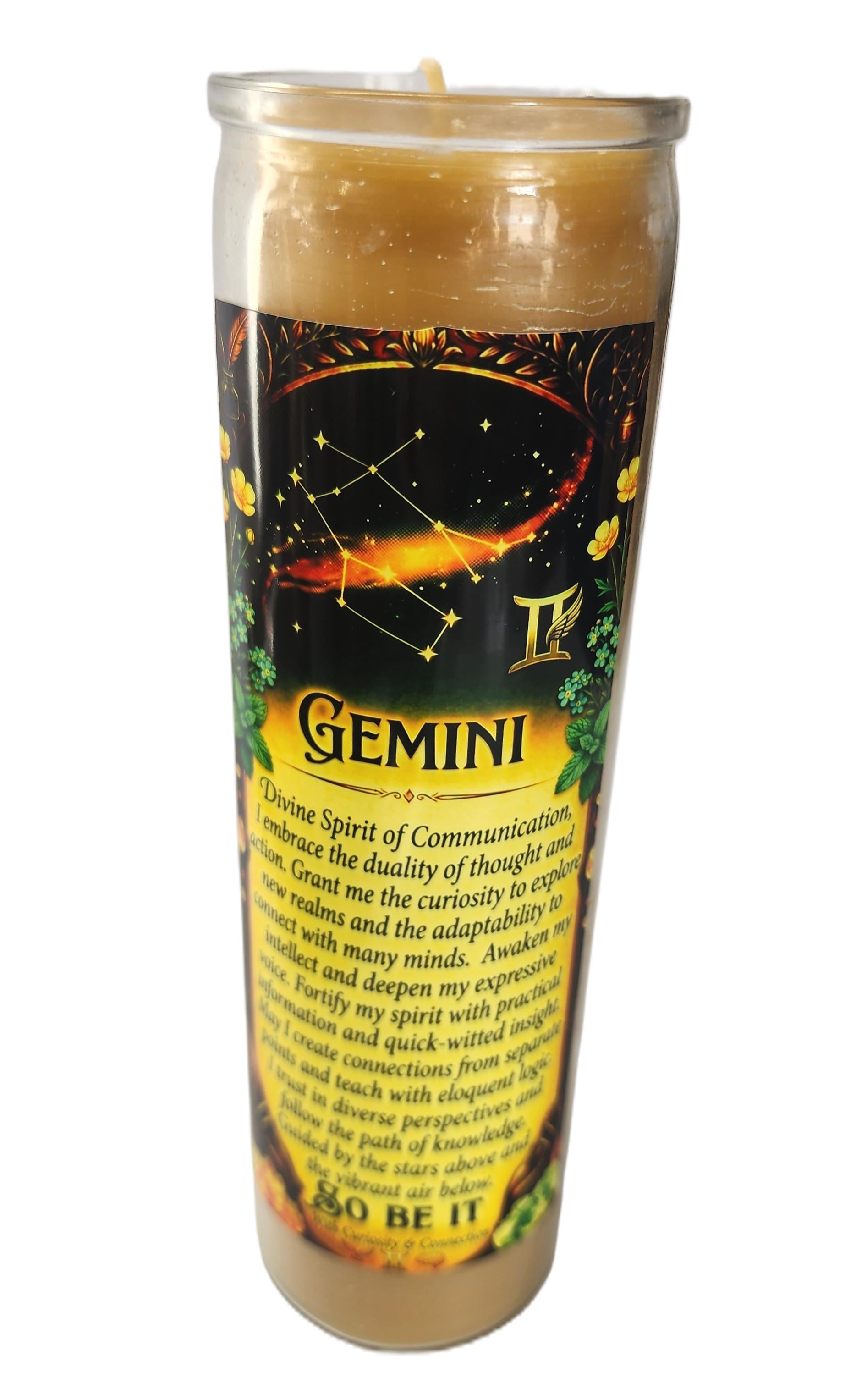 Zodiac Prayer Affirmation Candle • Spiritual Intentions Gift . Astrology Manifestation beeswax Candle. Spiritual Birth Sign Candle.