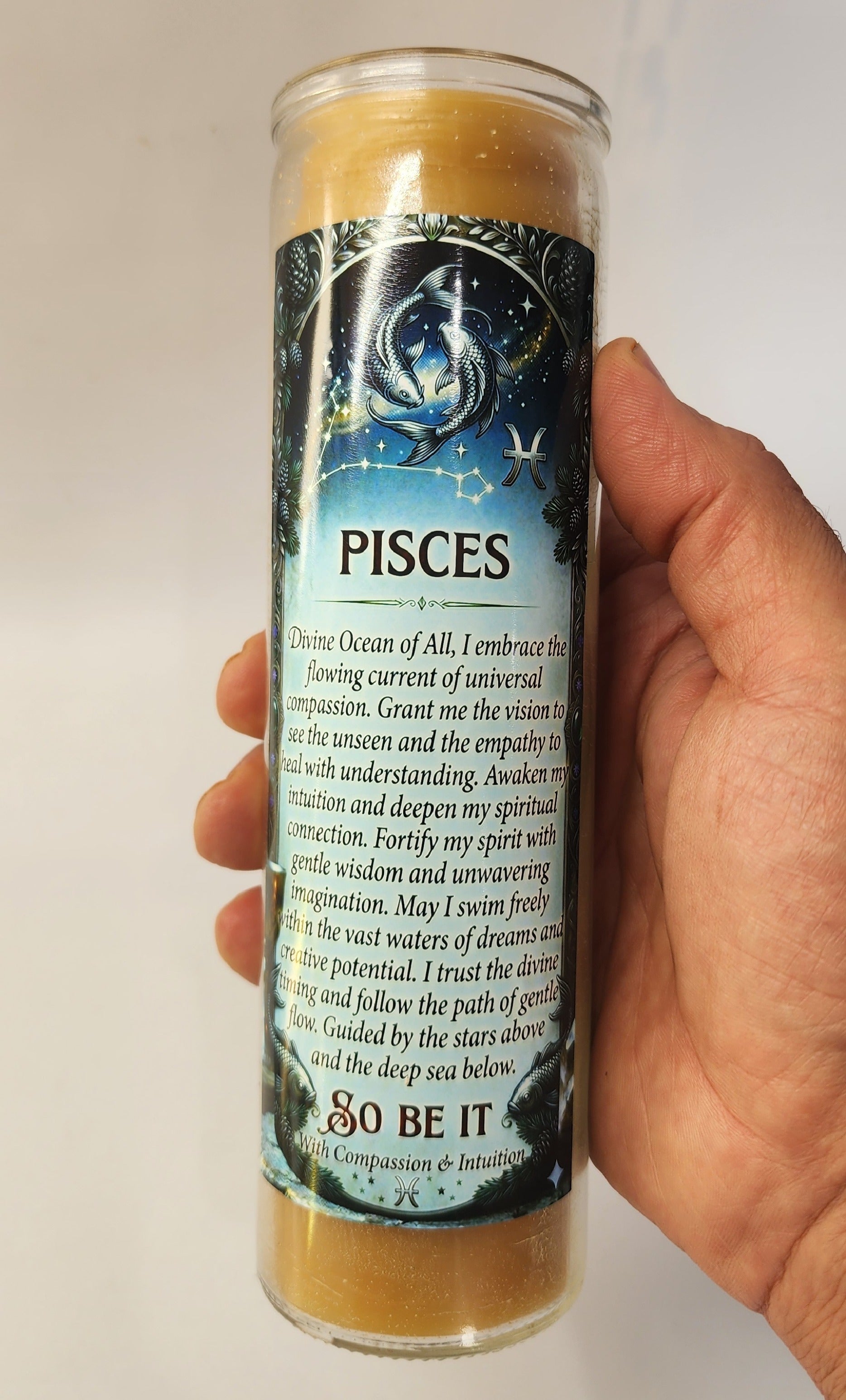 Zodiac Prayer Affirmation Candle • Spiritual Intentions Gift . Astrology Manifestation beeswax Candle. Spiritual Birth Sign Candle.