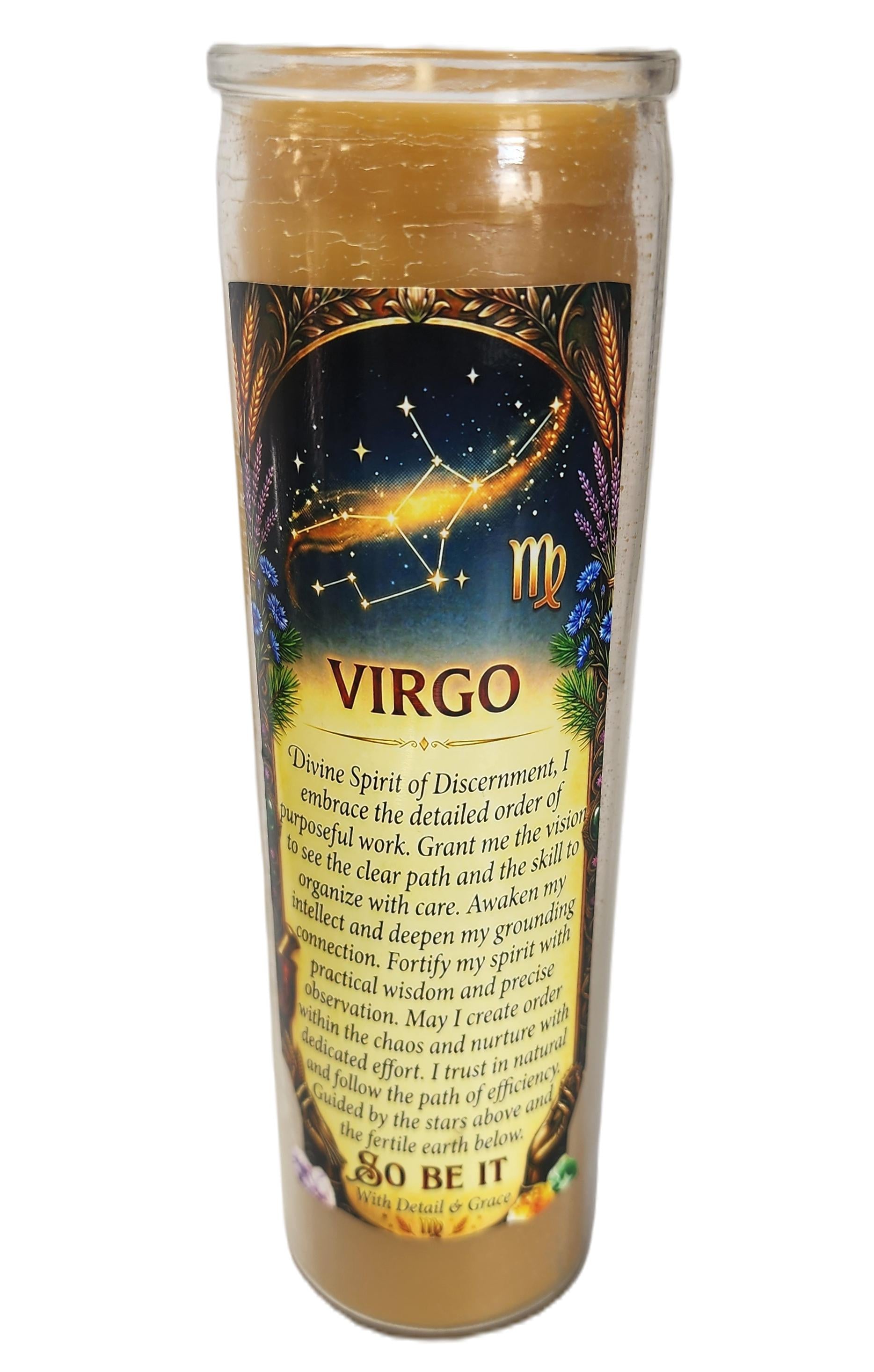 Zodiac Prayer Affirmation Candle • Spiritual Intentions Gift . Astrology Manifestation beeswax Candle. Spiritual Birth Sign Candle.