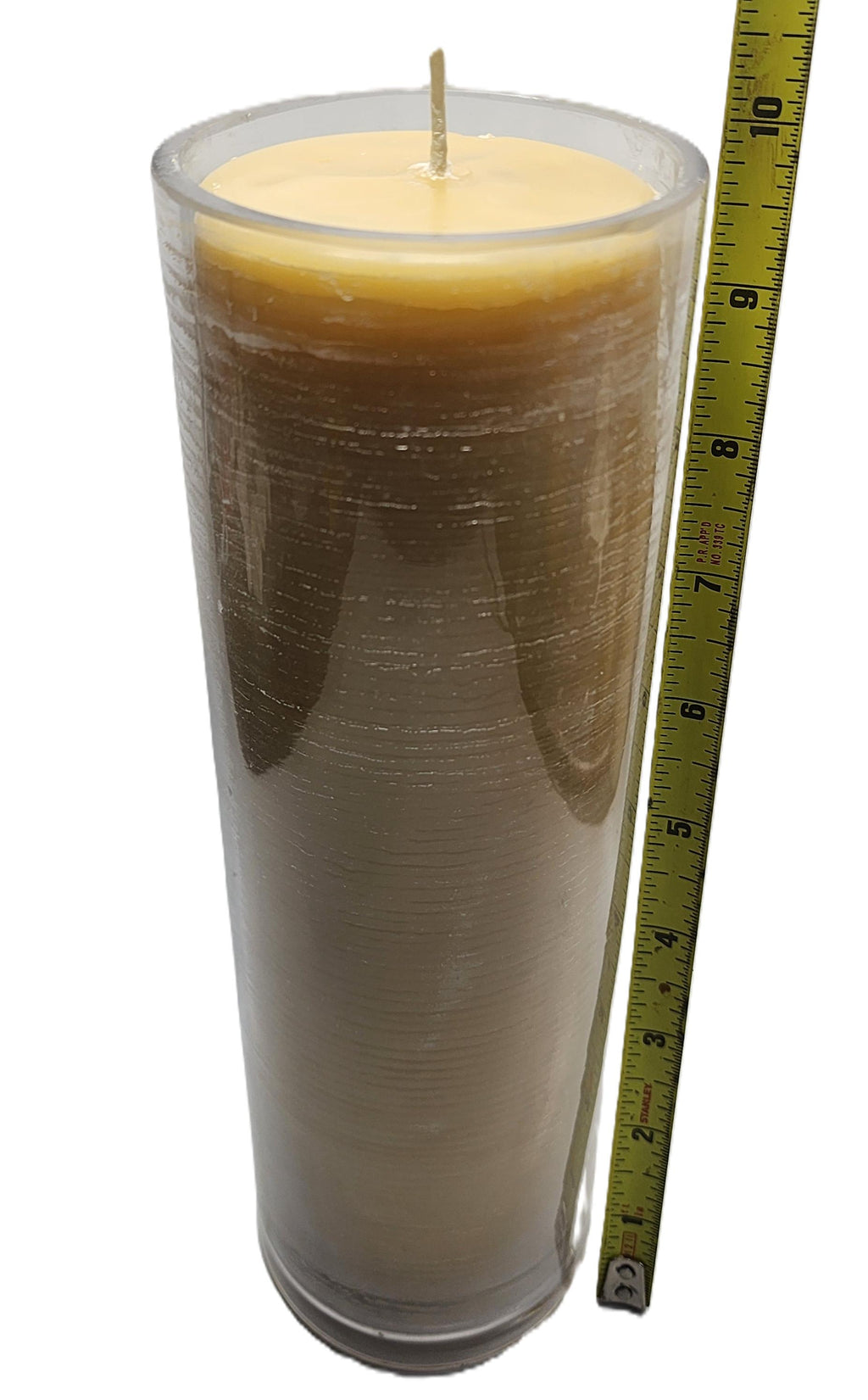 7 days (168 hours) Pure Beeswax Devotional candle in a Glass. 3" W x 10" H made in USA
