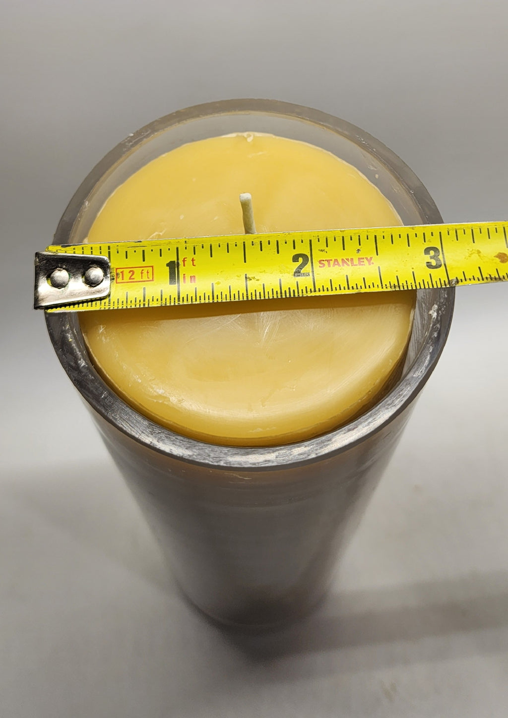 7 days (168 hours) Pure Beeswax Devotional candle in a Glass. 3" W x 10" H made in USA