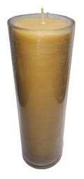 7 days (168 hours) Pure Beeswax Devotional candle in a Glass. 3" W x 10" H made in USA