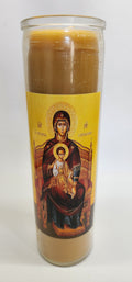 Mother of god Beeswax Panagia Theotokos Prayer Devotional Candle - 8 inch, 100 Hour Orthodox
