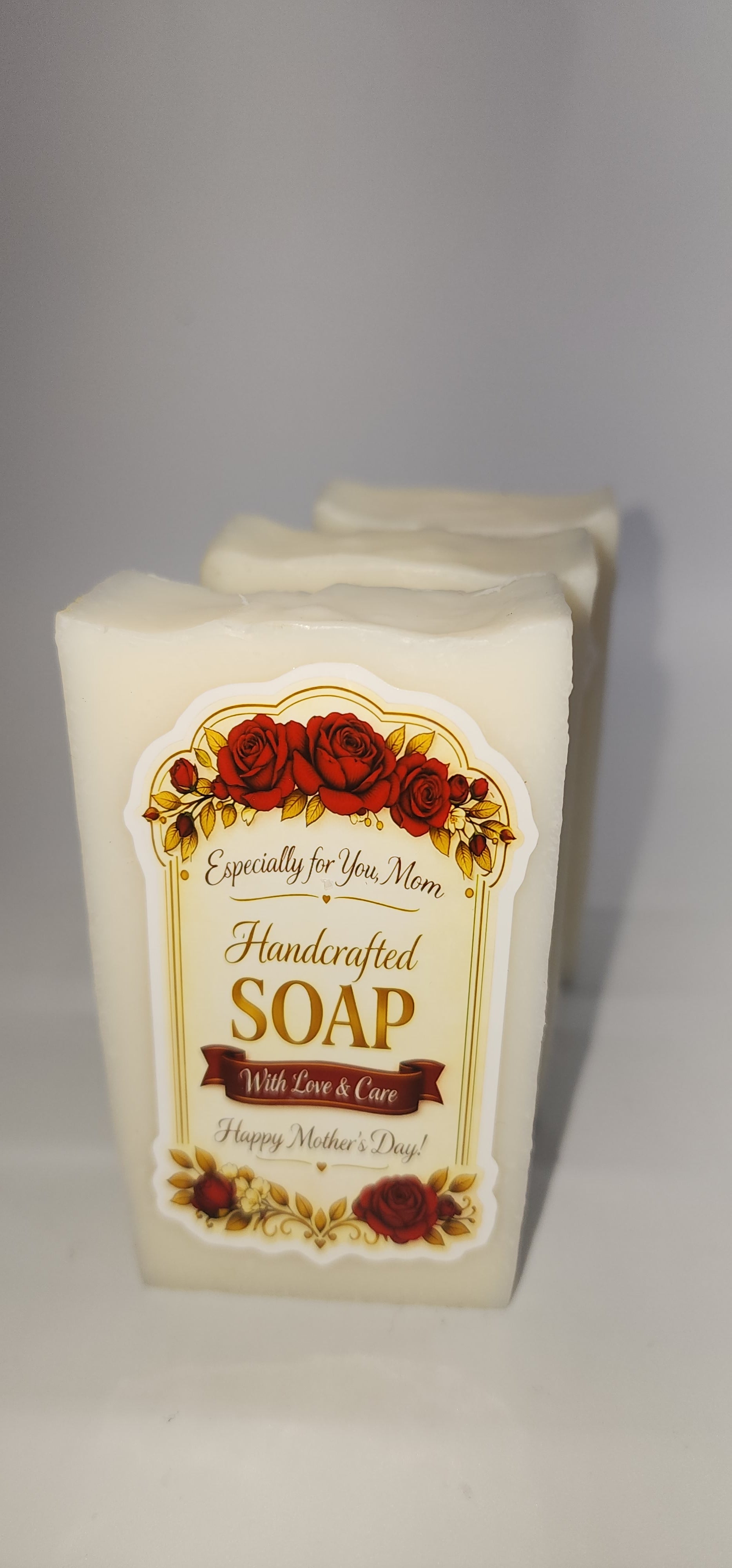 Gift for Mom or your loved one, customize your message. Beeswax candle with prayer and Artesian Lavender soaps.
