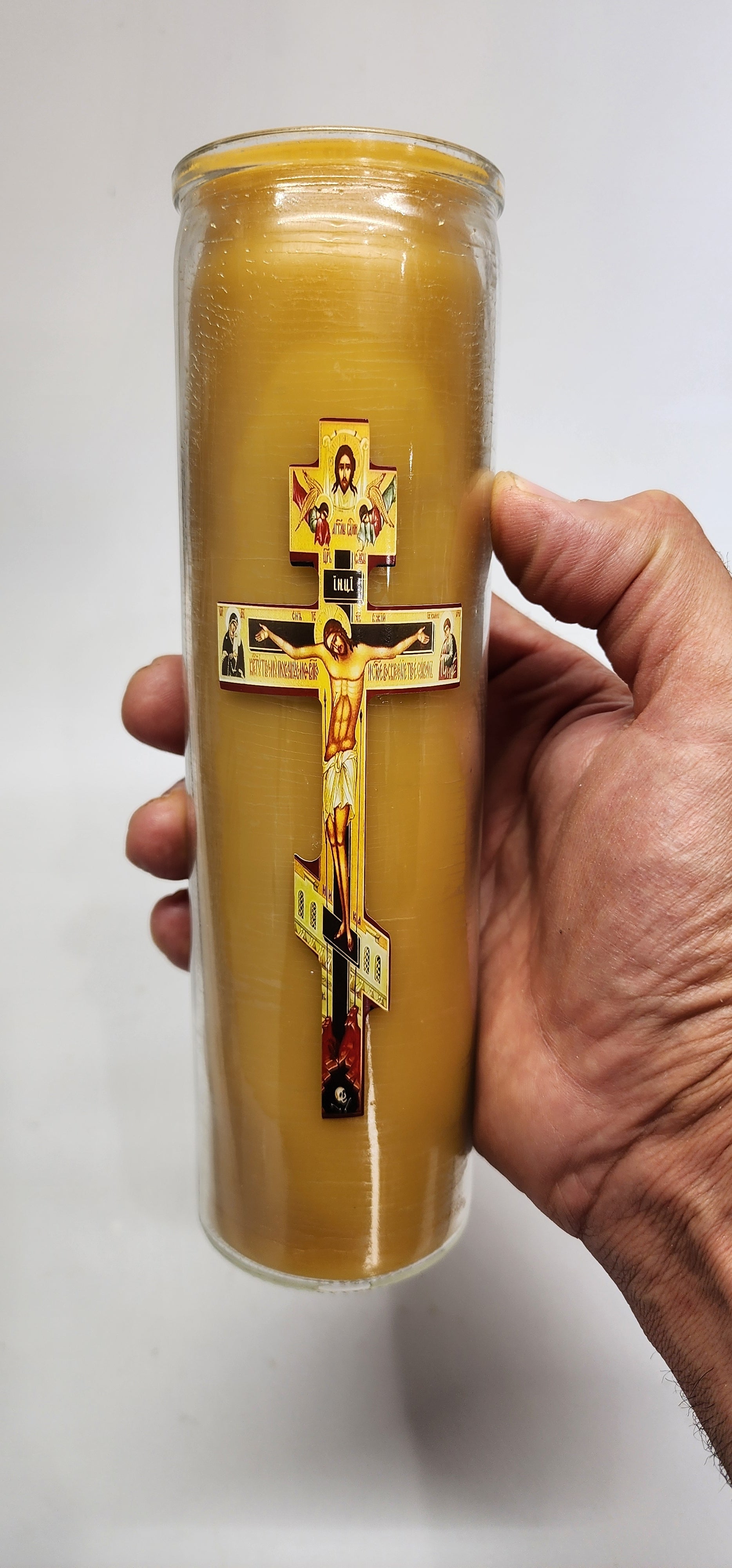 Devotional Candle pure Beeswax 8 inch 100 Hour Catholic Orthodox prayer