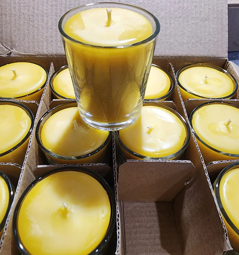 Beeswax votive candles 15 Hours 2.3/8" H