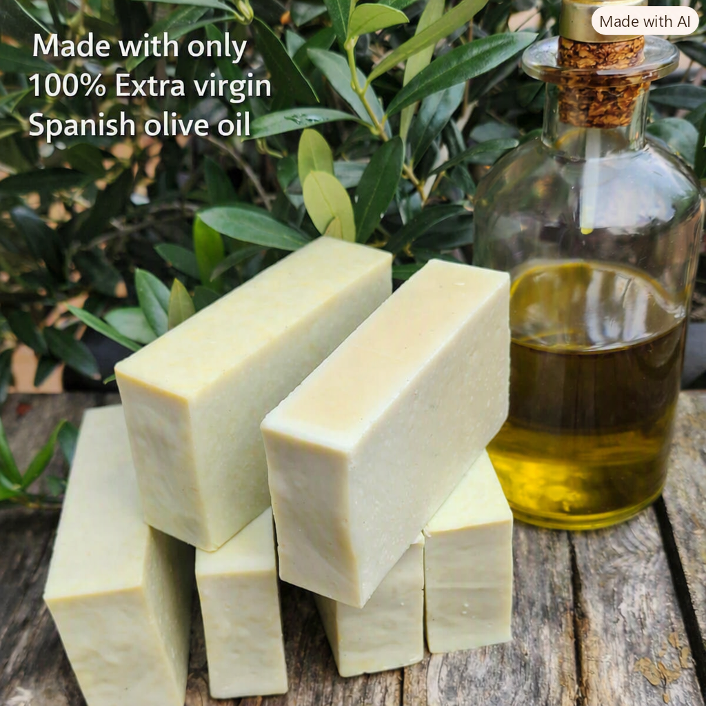 Traditional Castile Soap Bar – 100% Spanish Extra Virgin Olive Oil, Unscented