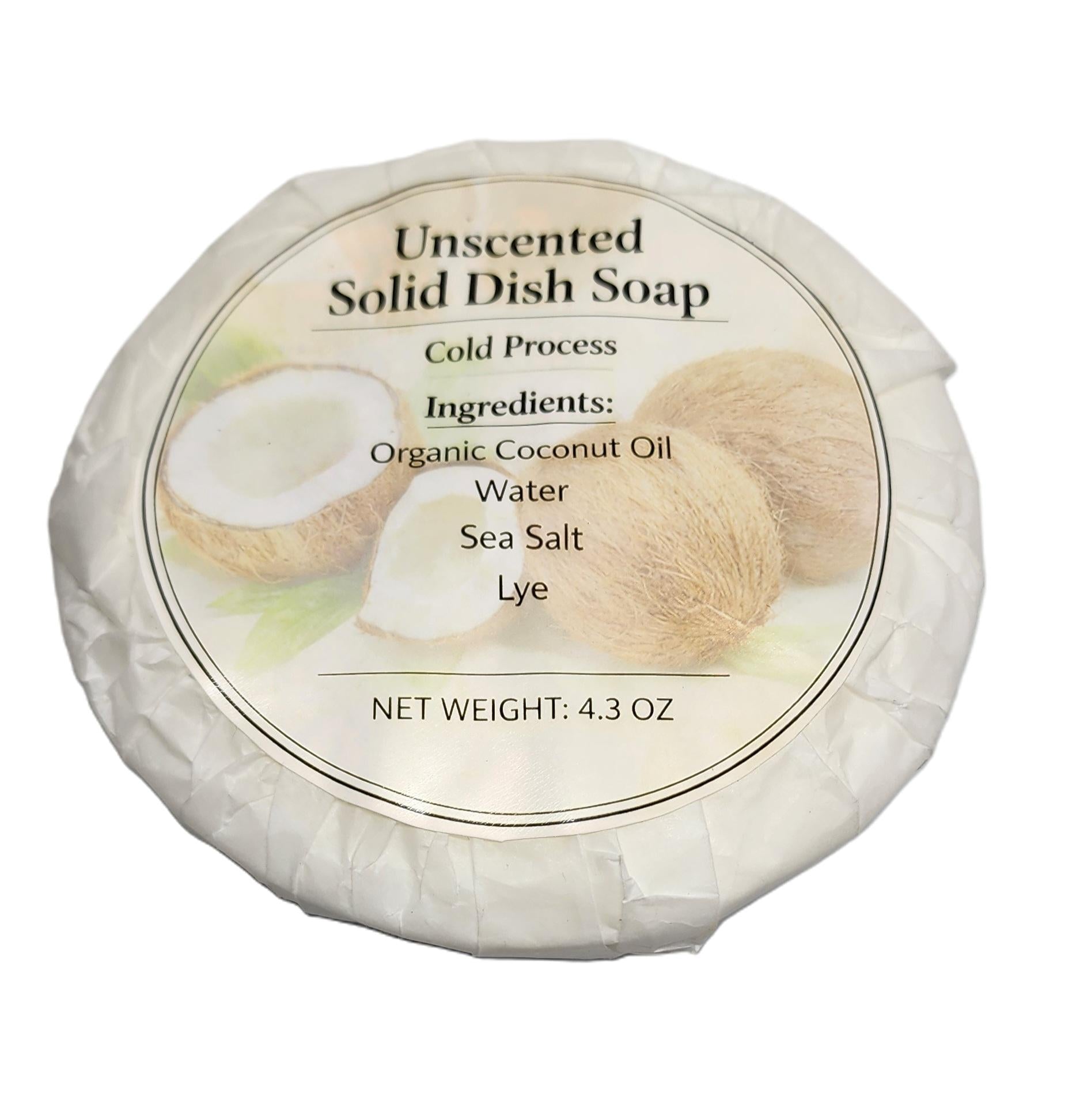 Solid Dish Soap Bar, Organic Tough on Grease Kitchen Soap, Zero Waste Dish Wash Block, Natural Eco Friendly Dish soap, Simple Ingredients