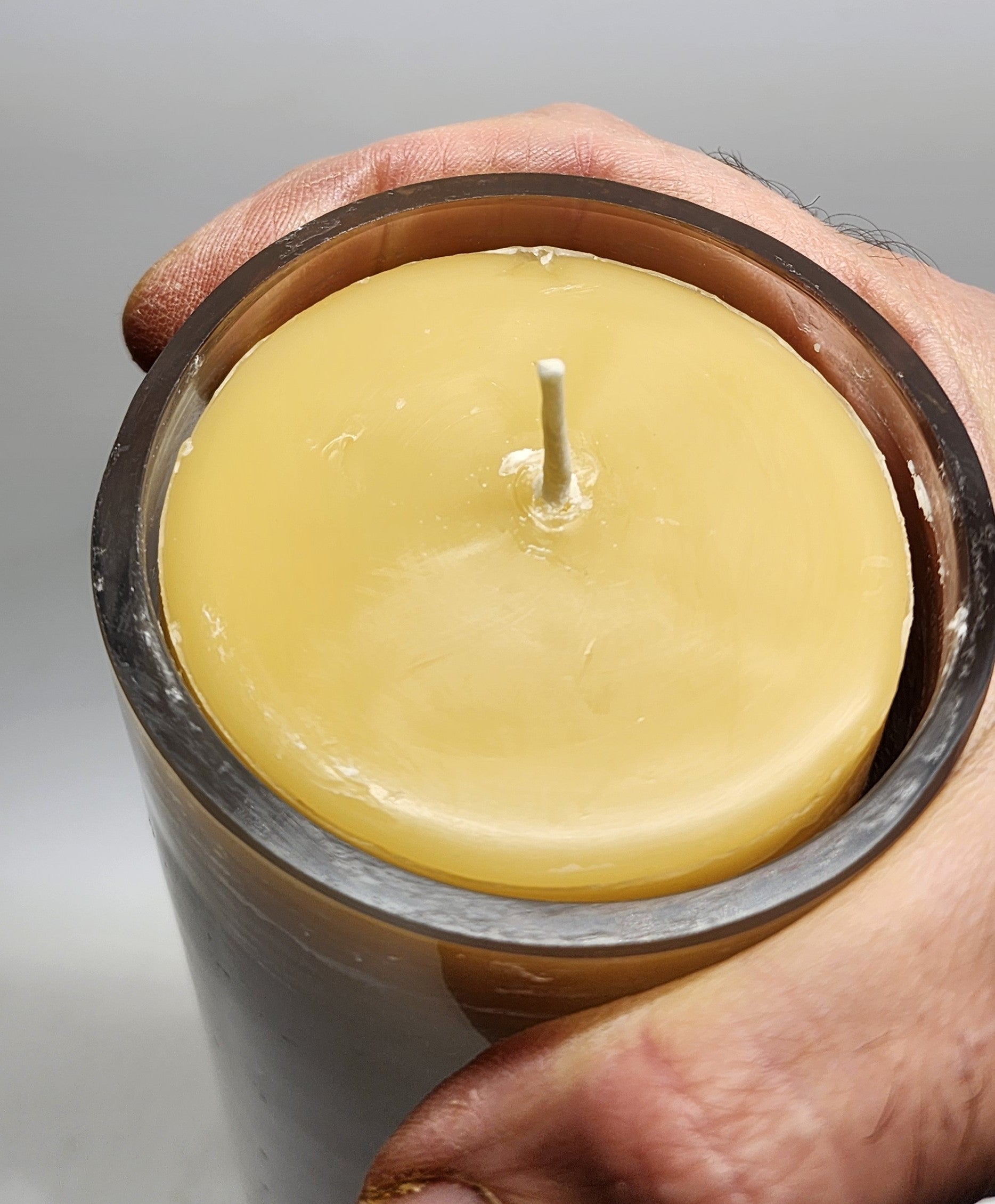 7 days (168 hours) Pure Beeswax Devotional candle in a Glass. 3" W x 10" H made in USA