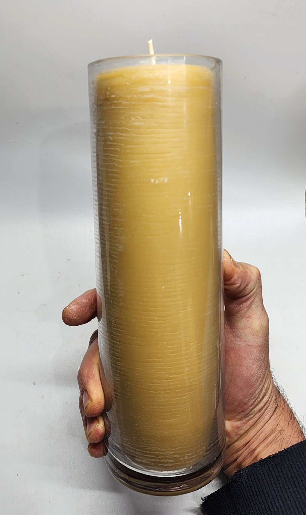 7 days (168 hours) Pure Beeswax Devotional candle in a Glass. 3" W x 10" H made in USA