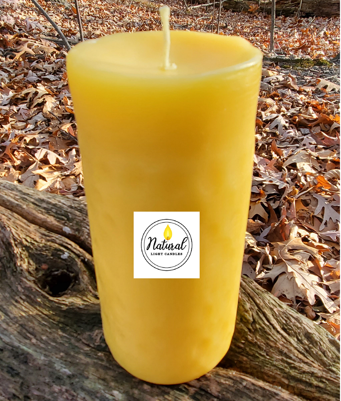 60 hours beeswax pillar 5" long x 2.3"