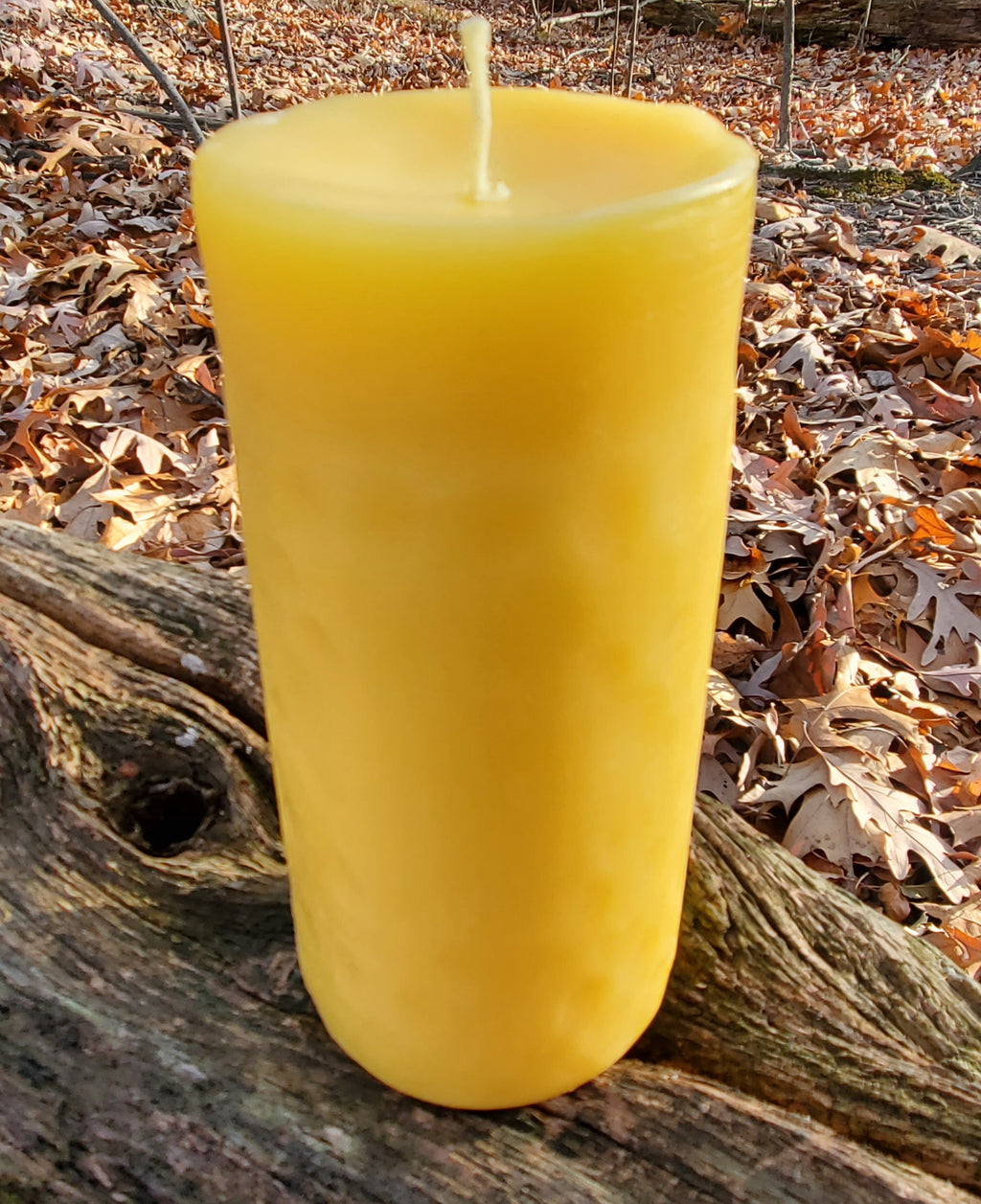60 hours beeswax pillar 5" long x 2.3"